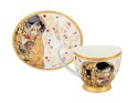 Filiżanka espresso Vanessa - G. Klimt, Pocałunek, białe tło (CARMANI)