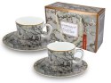 Kpl. 2 filiżanek espresso - V. van Gogh, Kwitnący Migdałowiec, srebrny (CARMANI)