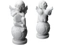 Aniołek z tamburynem na kuli - alabaster grecki