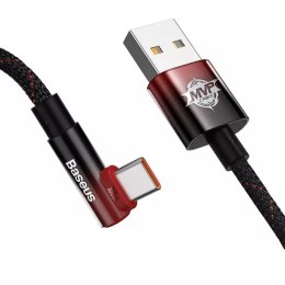 Baseus Elbow 2m 100W úhlový kabel USB na USB-C (černý a červený)