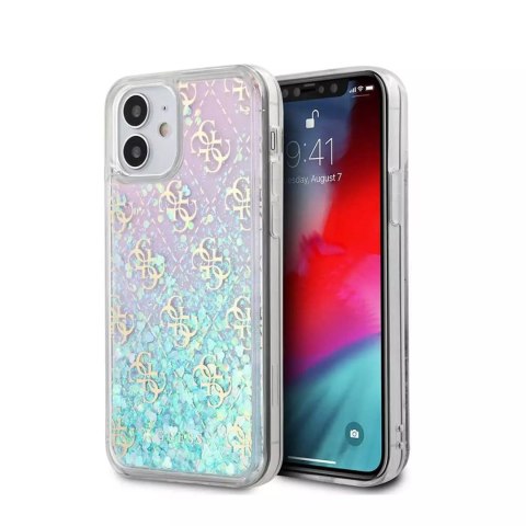 Guess GUHCP12SLG4GGBLPI iPhone 12 mini 5,4" różowy/pink hardcase Gradient Liquid Glitter 4G