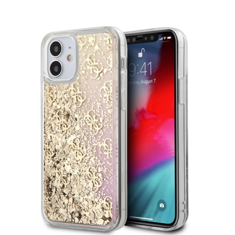 Guess GUHCP12SLG4GGPIGO iPhone 12 mini 5,4" złoty/gold hardcase Gradient Liquid Glitter 4G