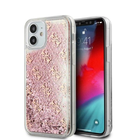 Guess GUHCP12SLG4GSPG iPhone 12 mini 5,4" różowy/pink hardcase 4G Liquid Glitter