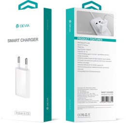 ŻDevia ładowarka sieciowa Smart 1x USB 1A biała