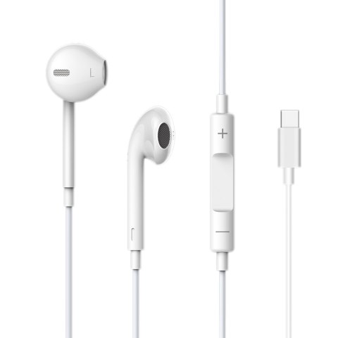 ŻDevia słuchawki przewodowe Smart EarPods douszne USB-C białe