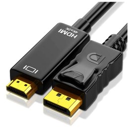 1,8m kabel DisplayPort to HDMI kabel DP-HDMI 4K 18Gbps 3D Full HD Ultra HD pro přenos videa a zvuku