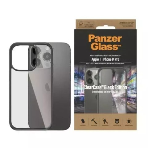 Etui PanzerGlass ClearCase do iPhone 14 Pro 6.1" Antibacterial czarny/black 0406