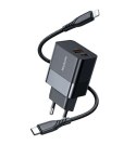 Mcdodo CH-1952 USB USB-C nástěnná nabíječka, 20W USB-C na Lightning kabel (černý)