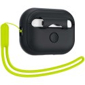 Ochranné pouzdro na sluchátka Spigen Silicone Fit Strap pro Apple AirPods Pro 1/2 černá/fantamově zelená ACS05810