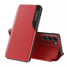 Ekologické kožené pouzdro pro Samsung Galaxy S23 Plus s odklápěcím stojánkem červené