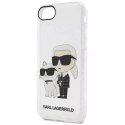 Etui na telefon Karl Lagerfeld do iPhone 7/8/SE 2020/2022 transparent hardcase Gliter Karl&Choupette