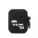 Etui ochronne na słuchawki Karl Lagerfeld do AirPods 1/2 cover czarny/black Silicone Karl & Choupette