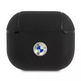 Etui ochronne na słuchawki BMW do AirPods 3 cover czarny/black Geniune Leather Silver Logo