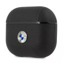 Etui ochronne na słuchawki BMW do AirPods 3 cover czarny/black Geniune Leather Silver Logo