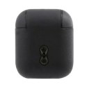 Etui ochronne na słuchawki BMW do AirPods cover granatowy/navy Geniune Leather Silver Logo