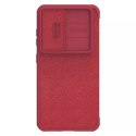 Etui Nillkin Qin Leather Pro Case etui do Samsung Galaxy S23+ pokrowiec z klapką osłona na aparat czerwone