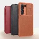 Etui Nillkin Qin Leather Pro Case etui do Samsung Galaxy S23+ pokrowiec z klapką osłona na aparat czerwone