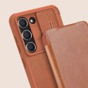 Etui Nillkin Qin Leather Pro Case etui do Samsung Galaxy S23+ pokrowiec z klapką osłona na aparat czerwone