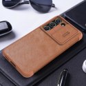 Etui Nillkin Qin Leather Pro Case etui do Samsung Galaxy S23+ pokrowiec z klapką osłona na aparat czerwone