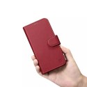 Etui na telefon iCarer Wallet Case 2in1 do iPhone 14 Pro Max skórzany pokrowiec z klapką Anti-RFID czerwony