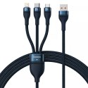 Kabel USB 3w1 Baseus Flash Series, USB-C micro USB Lightning, 100 W, 1,2 m (niebieski)