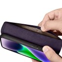 Etui na telefon iCarer Wallet Case 2in1 do iPhone 14 Plus skórzany pokrowiec z klapką Anti-RFID ciemnofioletowy