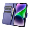 ICarer Wallet Case 2in1 etui iPhone 14 Plus skórzany pokrowiec z klapką Anti-RFID jasnofioletowy (WMI14220727-LP)