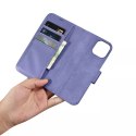 ICarer Wallet Case 2in1 etui iPhone 14 Plus skórzany pokrowiec z klapką Anti-RFID jasnofioletowy (WMI14220727-LP)