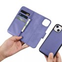 ICarer Wallet Case 2in1 etui iPhone 14 Plus skórzany pokrowiec z klapką Anti-RFID jasnofioletowy (WMI14220727-LP)