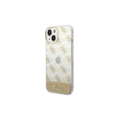 Guess nakładka do iPhone 14 6,1" GUHCP14SHG4MHG złota hardcase 4G Pattern Script