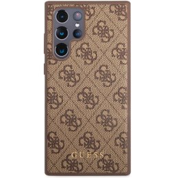 Guess nakładka do Samsung Galaxy S23 Ultra GUHCS23LG4GFBR brązowa hard case 4G Metal Gold Logo