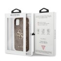 Guess nakładka do iPhone 12 Pro Max 6,7" GUHCP12L4GMGBR brązowe hard case 4G Big Metal Logo