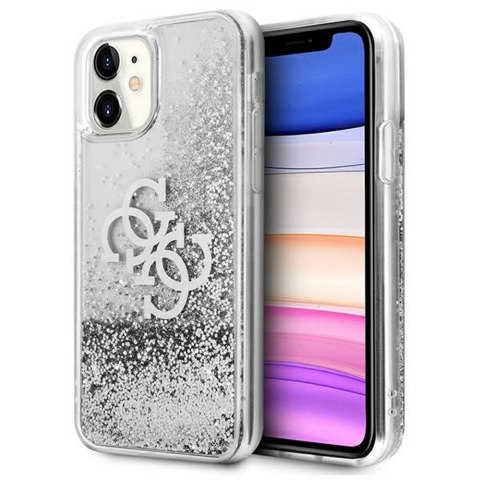 Guess nakładka do iPhone 12 Pro Max 6,7" GUHCP12LLG4GSI srebrne hard case 4G Big Liquid Glitter