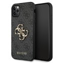 Guess nakładka do iPhone 13 Mini 5,4" GUHCP13S4GMGGR szara hard case 4G Big Metal Logo