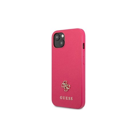 Guess nakładka do iPhone 13 Pro Max 6,7" GUHCP13XPS4MF różowa hardcase Saffiano 4G Small Metal Logo