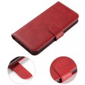 Etui na telefon Magnet Case do iPhone 14 Pro elegancki futerał etui pokrowiec z klapką i funkcją podstawki czerwony