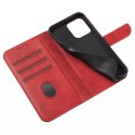 Etui na telefon Magnet Case do iPhone 14 Pro elegancki futerał etui pokrowiec z klapką i funkcją podstawki czerwony