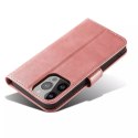 Etui na telefonMagnet Case do iPhone 14 elegancki futerał etui pokrowiec z klapką i funkcją podstawki różowy