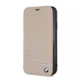 Etui ochronne na telefon BMW BMFLBKI61LLST do Apple iPhone Xr book beżowy/taupe Logo Imprint