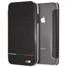 Etui ochronne na telefon BMW BMTRBKI65PUCARTCBK do Apple iPhone Xs Max book czarny/black Carbon Tricolor Stripe
