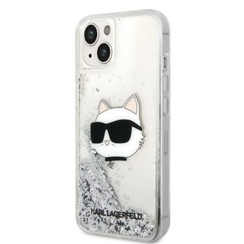 Karl Lagerfeld nakładka do iPhone 14 6,1" KLHCP14SLNCHCS srebrna hardcase Liquid Glitter NFT Choupette Head