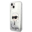 Karl Lagerfeld nakładka do iPhone 14 6,1" KLHCP14SLNKHCH srebrna hardcase Liquid Glitter NFT Karl's Head