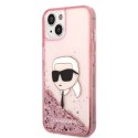 Karl Lagerfeld nakładka do iPhone 14 6,1" KLHCP14SLNKHCP różowa hardcase Liquid Glitter NFT Karl's Head