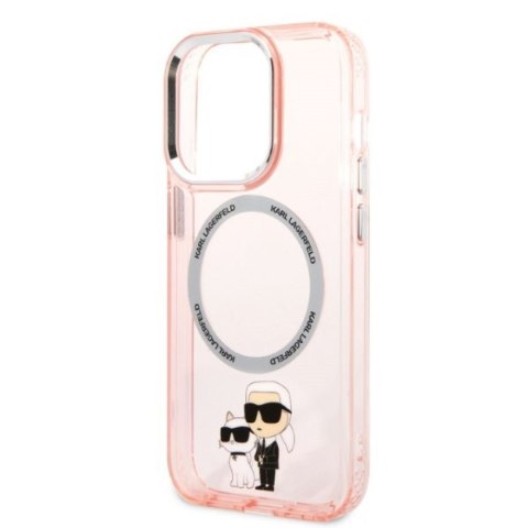 Karl Lagerfeld nakładka do iPhone 14 Pro Max 6,7" KLHMP14XHNKCIP różowa hardcase Magsafe IML NFT Karl&Choupette