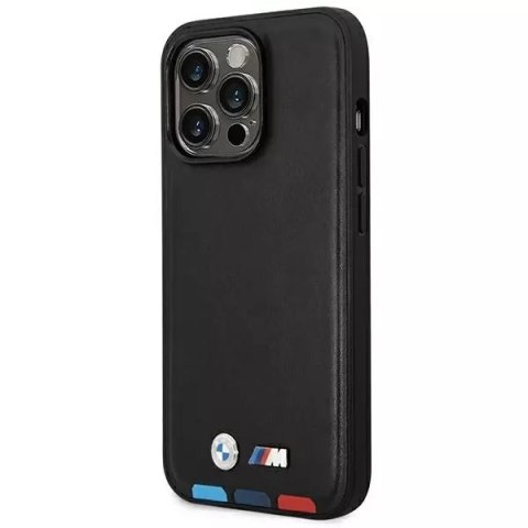 Etui BMW BMHMP14L22PTDK pro iPhone 14 Pro 6,1" kožená známka Tricolor Magsafe