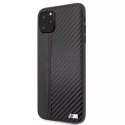 Pevný obal BMW BMHCN65MCARBK pro Apple iPhone 11 Pro Max černo/černý PU Carbon