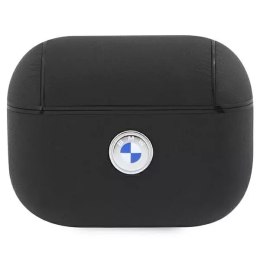 Pouzdro BMW BMAP2SSLBK pro kryt AirPods Pro 2 černo/černé Geniune Leather Silver Logo