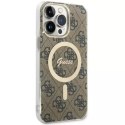 Etui na telefon Guess GUHMP14XH4STW do Apple iPhone 14 Pro Max 6,7" brązowy/brown hardcase 4G MagSafe