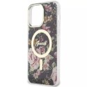 Etui na telefon Guess GUHMP14XHCFWSK do Apple iPhone 14 Pro Max 6,7" czarny/black hardcase Flower MagSafe