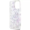 Etui na telefon Guess GUHMP14XHCFWST do Apple iPhone 14 Pro Max 6,7" transparent hardcase Flower MagSafe